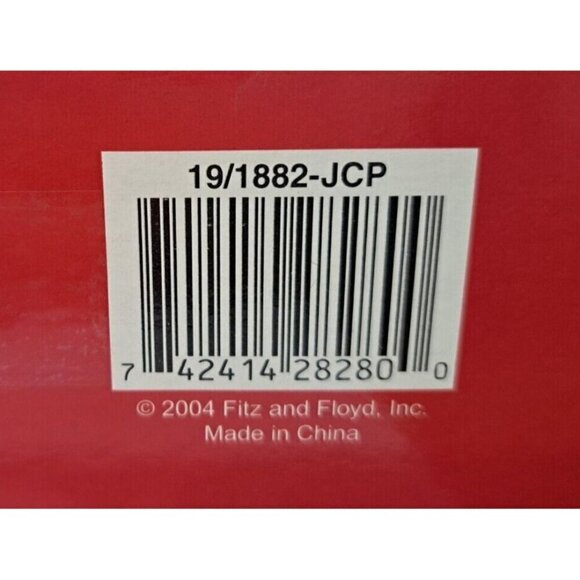 Fitz and Floyd 2004 Santa Canape Plate New in Box Cookie Cocoa Kitten - Picture 5 of 5